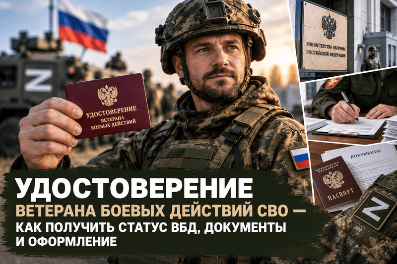 Удостоверение ветерана боевых действий СВО